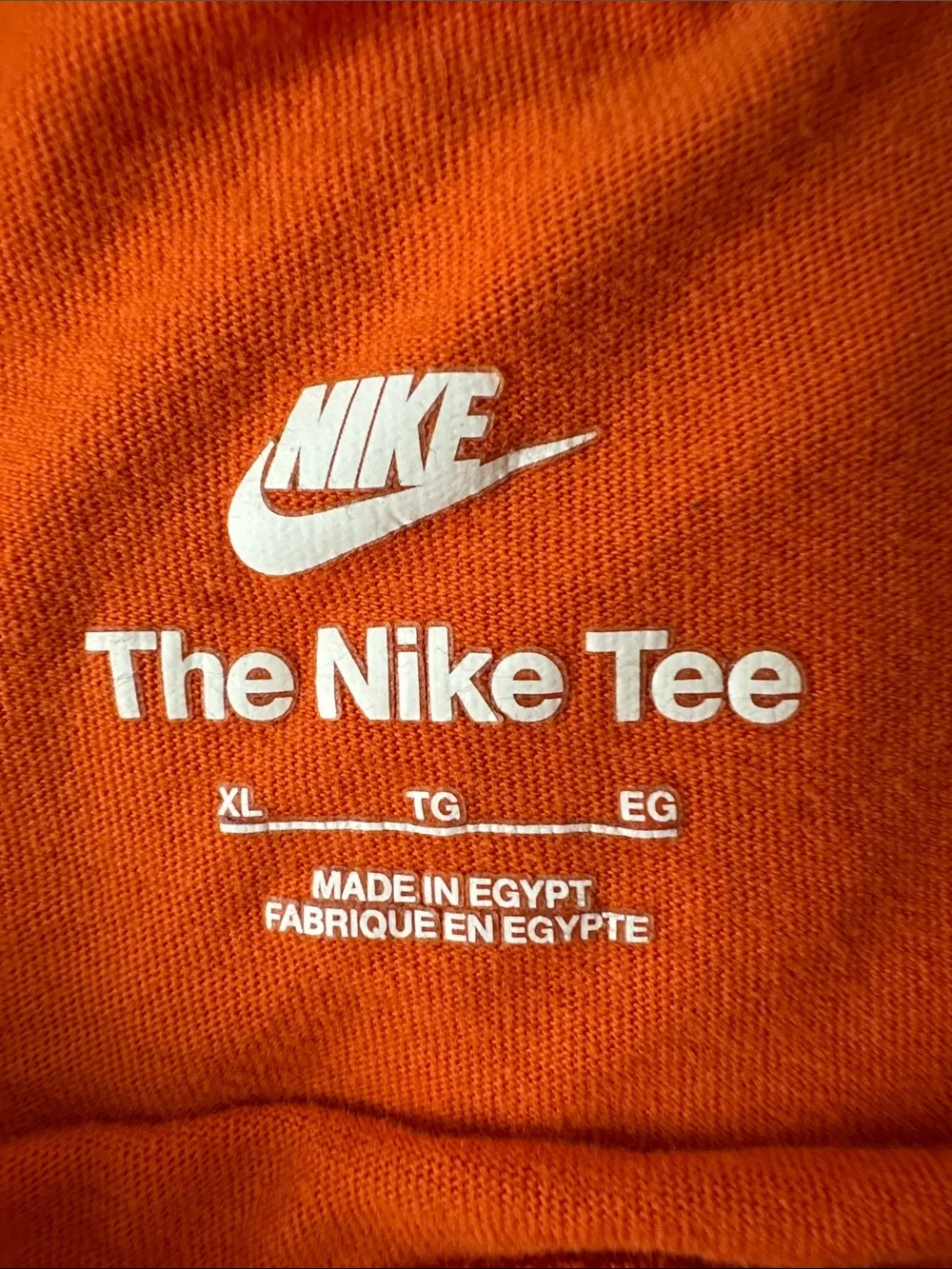 Nike Youth XL Orange Short Sleeve Tee with White Logo